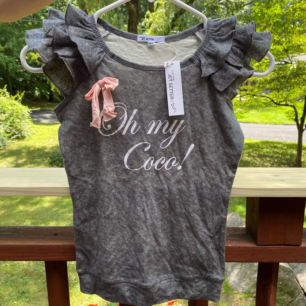 Girls ruffle sleeve tee